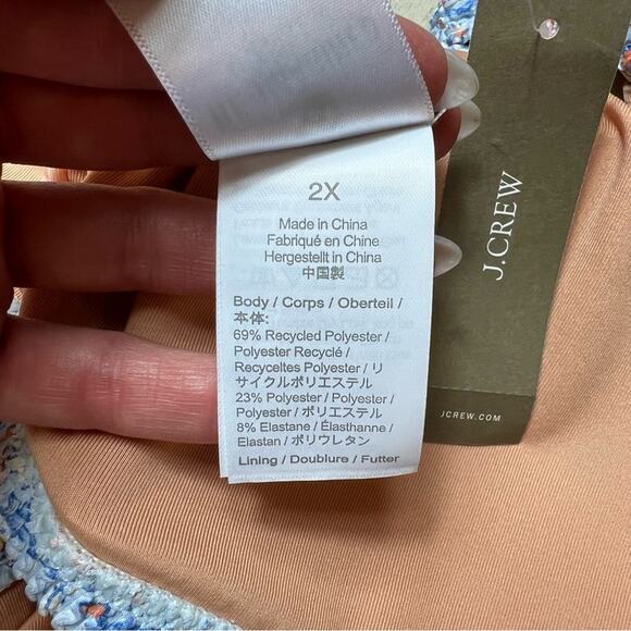 J.CREW Scrunchie Knotted Scoopneck Bikini Top in Afternoon Floral size 2X NEW - Picture 9 of 12